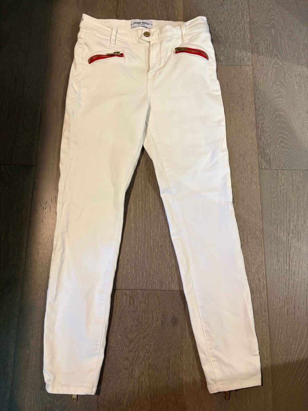 NWOT Etienne Marcel Skinny Jeans with Red Zip Accent - Picture 5 of 9